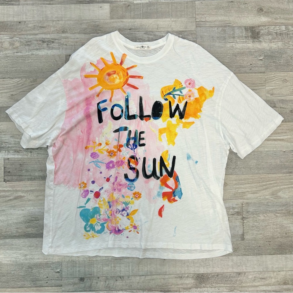 Natural Life Oversized White Follow The Sun Top Coverup One Size Fits Most L16 - Picture 3 of 6